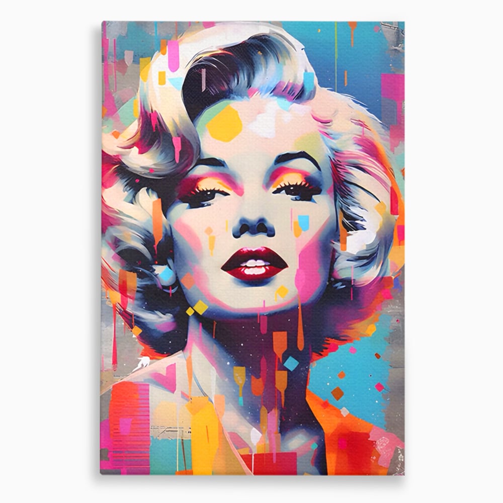 Tablou canvas cu tablou canvas portret pop art marilyn monroe, fara rama, pe sasiu de lemn